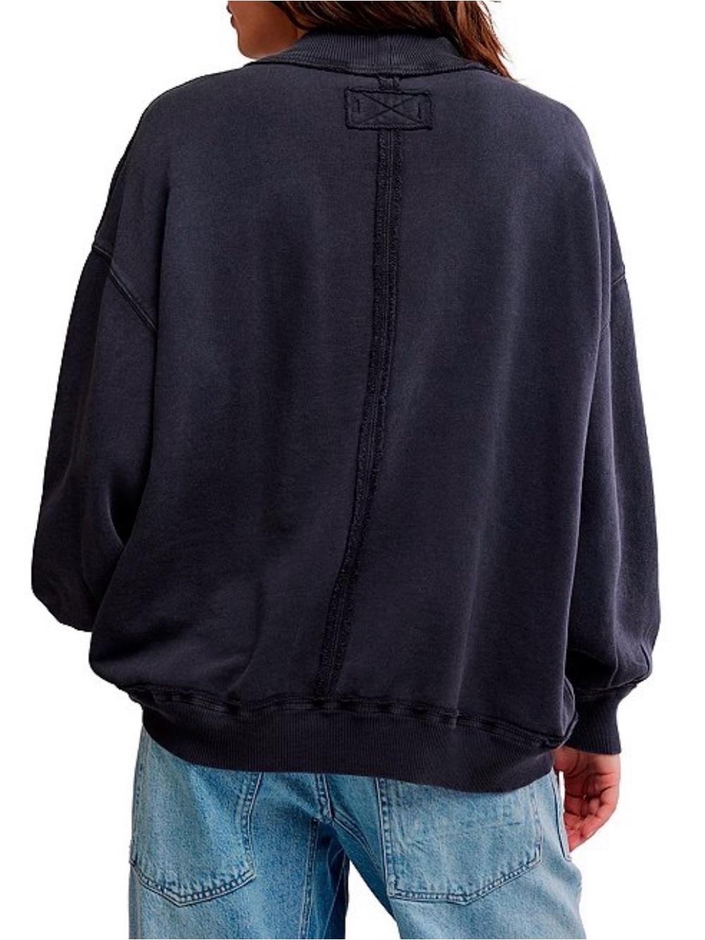 NWT Free People We The Free Palm Spring Graphic Mock Neck Washed Black SZ XS - Picture 9 of 16